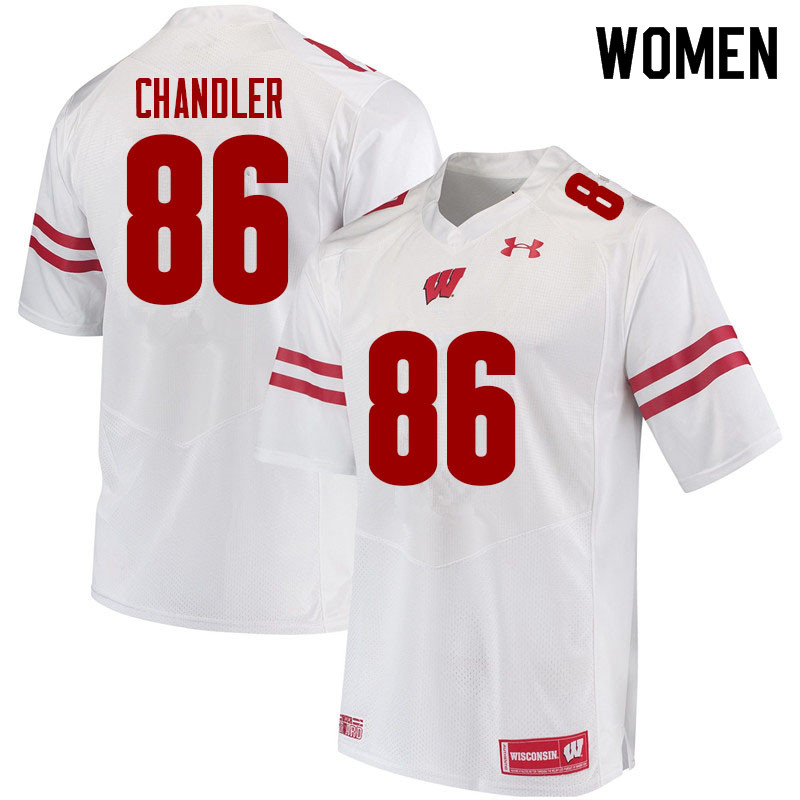 Women #86 Devin Chandler Wisconsin Badgers College Football Jerseys Sale-White